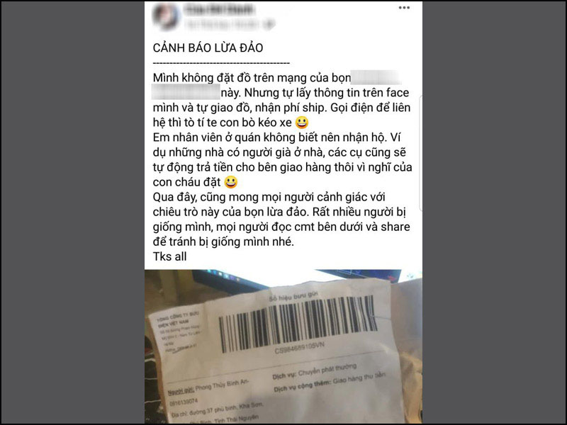 Giả shipper để giao đơn ảo